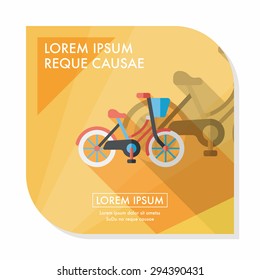 Transportation bicycle flat icon with long shadow,eps10
