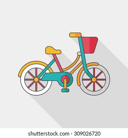 Transportation bicycle flat icon with long shadow,eps10