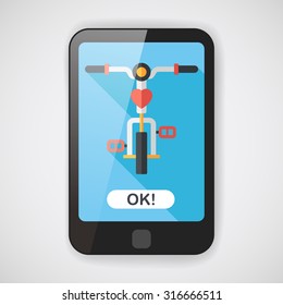 Transportation bicycle flat icon with long shadow,eps10