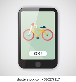 Transportation bicycle flat icon with long shadow,eps10