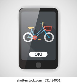 Transportation bicycle flat icon with long shadow,eps10