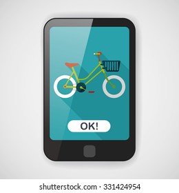 Transportation bicycle flat icon with long shadow,eps10