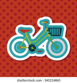 Transportation bicycle flat icon with long shadow,eps10