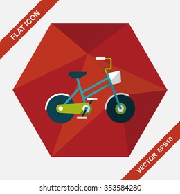 Transportation bicycle flat icon with long shadow,eps10