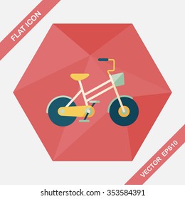 Transportation bicycle flat icon with long shadow,eps10