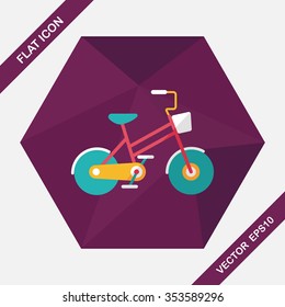 Transportation bicycle flat icon with long shadow,eps10