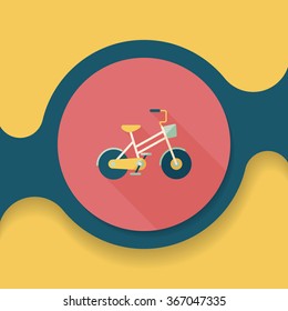 Transportation bicycle flat icon with long shadow,eps10