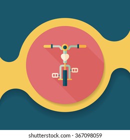 Transportation bicycle flat icon with long shadow,eps10