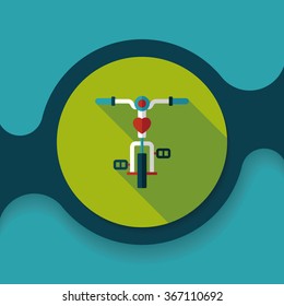 Transportation bicycle flat icon with long shadow,eps10