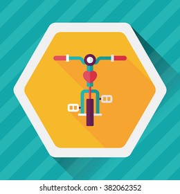 Transportation bicycle flat icon with long shadow,eps10