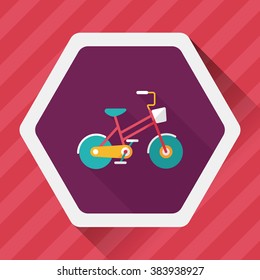 Transportation bicycle flat icon with long shadow,eps10