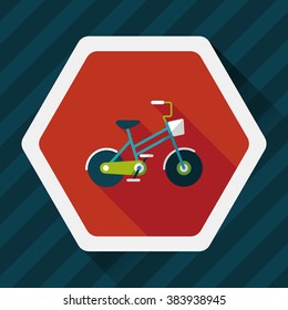 Transportation bicycle flat icon with long shadow,eps10