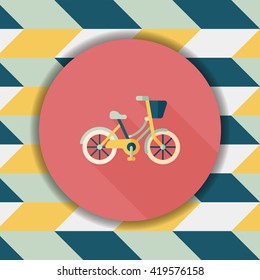 Transportation bicycle flat icon with long shadow,eps10
