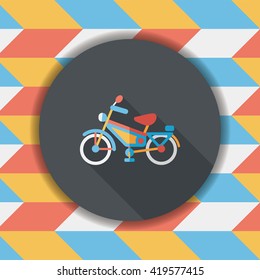 Transportation bicycle flat icon with long shadow,eps10