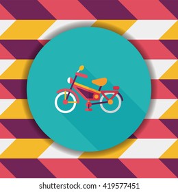 Transportation bicycle flat icon with long shadow,eps10
