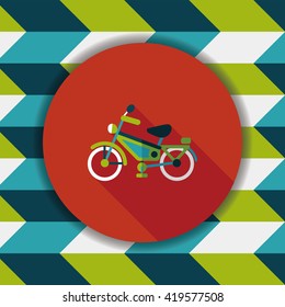 Transportation bicycle flat icon with long shadow,eps10