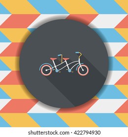 Transportation bicycle flat icon with long shadow,eps10