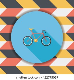 Transportation bicycle flat icon with long shadow,eps10