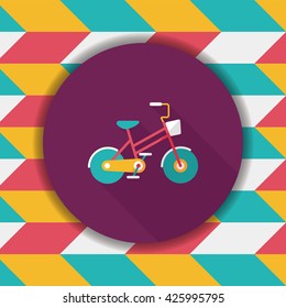 Transportation bicycle flat icon with long shadow,eps10