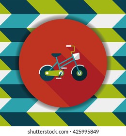 Transportation bicycle flat icon with long shadow,eps10