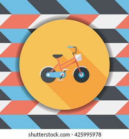 Transportation bicycle flat icon with long shadow,eps10