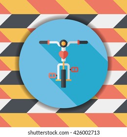 Transportation bicycle flat icon with long shadow,eps10