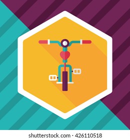 Transportation bicycle flat icon with long shadow,eps10