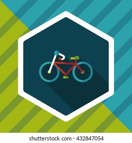 Transportation bicycle flat icon with long shadow,eps10