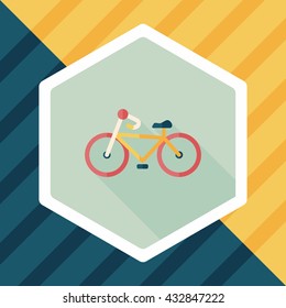 Transportation bicycle flat icon with long shadow,eps10