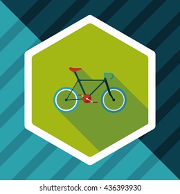 Transportation bicycle flat icon with long shadow,eps10