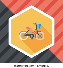 Transportation bicycle flat icon with long shadow,eps10