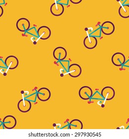 Transportation bicycle flat icon,eps10 seamless pattern background
