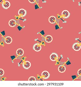 Transportation bicycle flat icon,eps10 seamless pattern background