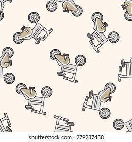 transportation bike , cartoon seamless pattern background