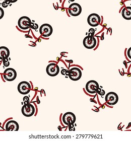 transportation bike , cartoon seamless pattern background