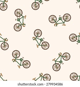 transportation bike , cartoon seamless pattern background