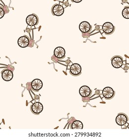 transportation bike , cartoon seamless pattern background