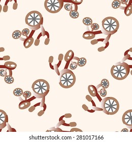 transportation bike , cartoon seamless pattern background