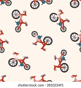 transportation bike , cartoon seamless pattern background