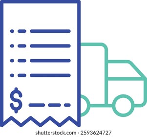 Transportation bill outline dual color vector illustration icon design