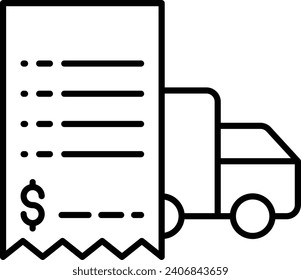 Transportation bill Outline vector illustration icon