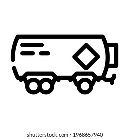 Transportation Biogas Tank Line Icon Vector. Transportation Biogas Tank Sign. Isolated Contour Symbol Black Illustration