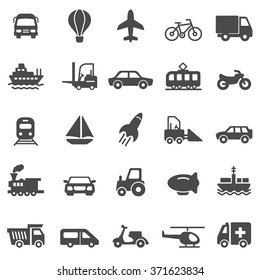 Transportation black icons set.Vector
