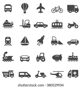 Transportation black icons set.Vector