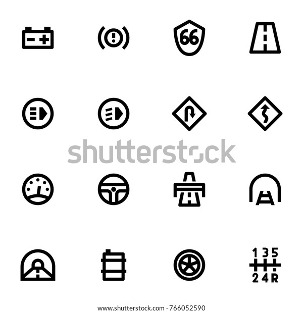 Transportation - Black and\
White Icon Set