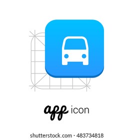 Transportation Blue Mobile App UI/UX Button Corporate Logo / Icon Design