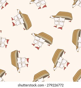 Transportation boat , cartoon seamless pattern background