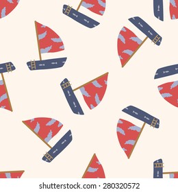 Transportation boat , cartoon seamless pattern background