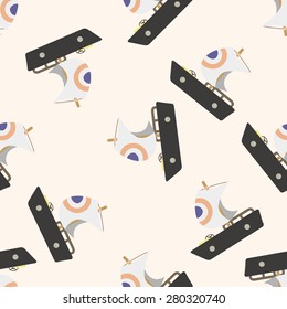 Transportation boat , cartoon seamless pattern background