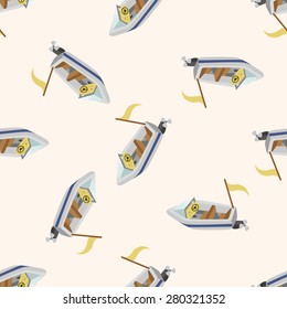 Transportation boat , cartoon seamless pattern background